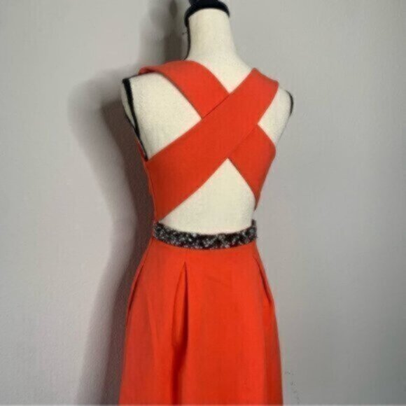 Rachel Roy Embellished Crisscross Open Back Mini Sheath Dress - Picture 8 of 15